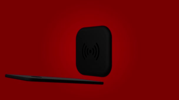 Smartphone, téléphone portable, retour. 3D Render. Charge sans fil 