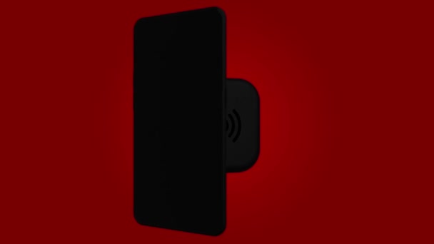 スマートフォン 携帯電話 バック 3Dレンダリング ワイヤレス充電 — ストック動画