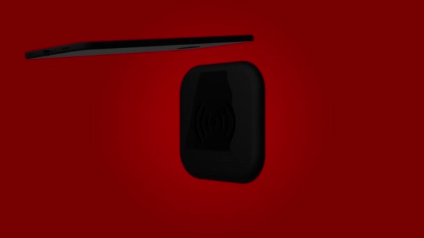 Smartphone, téléphone portable, retour. 3D Render. Charge sans fil 