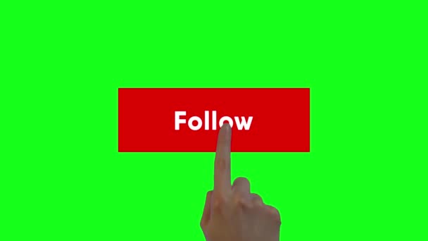 Roter Follow Knopf Video — Stockvideo