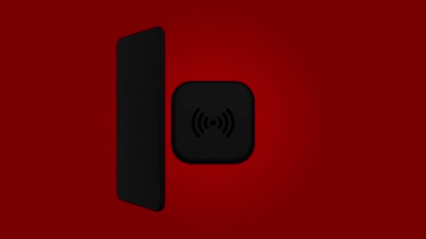 Smartphone, téléphone portable, retour. 3D Render. Charge sans fil 