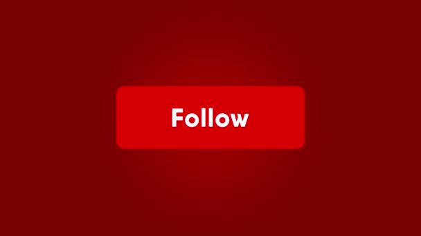 Roter Follow Knopf Video — Stockvideo