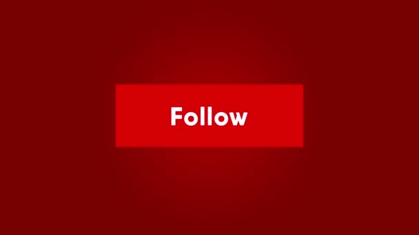 Red Follow Button Video — Stock Video