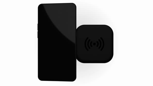 Chargeur sans fil, téléphone portable, retour. Maquette-toi. 3D  