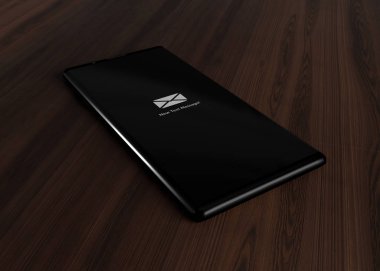 Akıllı telefon, cep telefonu, geri dönüş. Model Yukarı. 3 boyutlu görüntüleme. posta simgesi