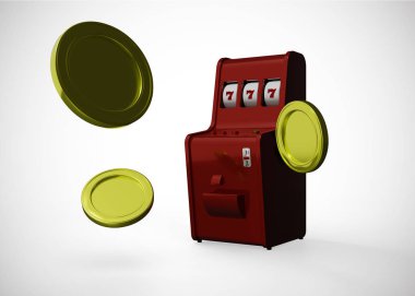 Slot Makinası 3d Render. Kumarhane