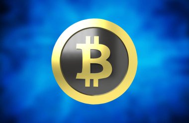 Şifreleme 3D Render. Bitcoin 