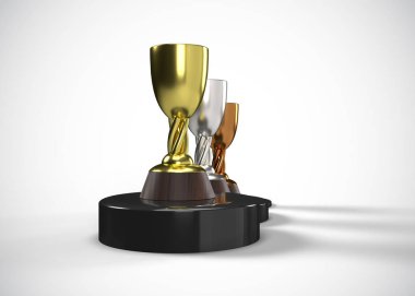 Kupalar. Altın Gümüş Bronz Ödüller 3D Yapım
