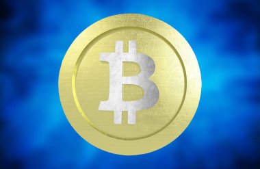 Şifreleme 3D Render. Bitcoin 