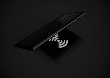Akıllı telefon, cep telefonu, geri dönüş. Model Yukarı. 3 boyutlu görüntüleme. Kablosuz Şarj
