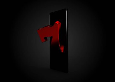 Slot Machine Online Casino Mobil Telefon Oyun 3d Render. yedinci işaret 