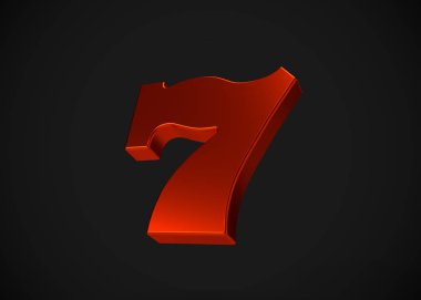 Slot Machine Online Kumarhane Oyun 3D Render. yedinci işaret 