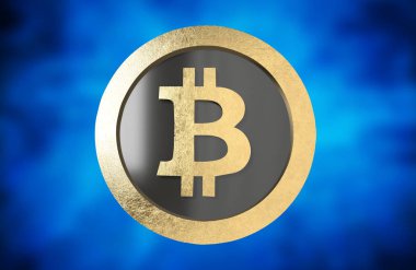 Şifreleme 3D Render. Bitcoin 