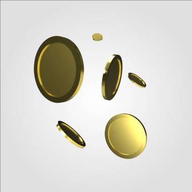 Beyaz Arkaplanda Uçan 3d Altın Paralar
