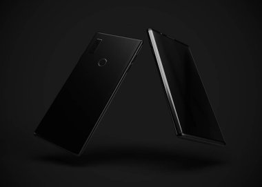 Akıllı telefonlar, cep telefonları, arka. Model Yukarı. 3d Hazırlama