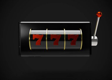 Slot Makinası 3d Render. 777 işareti 