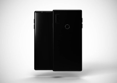 Akıllı telefonlar, cep telefonları, arka. Model Yukarı. 3d Hazırlama