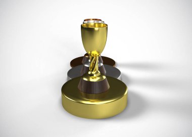 Kupalar. Altın Gümüş Bronz Ödüller 3D Yapım