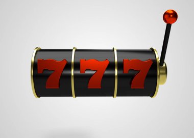 Slot Makinası 3d Render. 777 işareti 