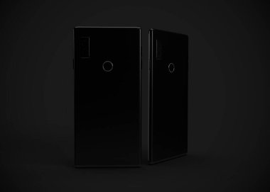 Akıllı telefonlar, cep telefonları, arka. Model Yukarı. 3d Hazırlama