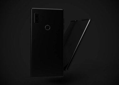Akıllı telefonlar, cep telefonları, arka. Model Yukarı. 3d Hazırlama
