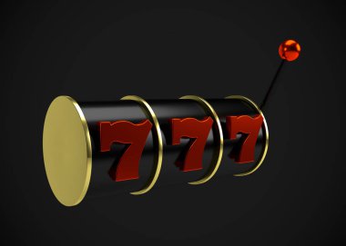 Slot Makinası 3d Render. 777 işareti 