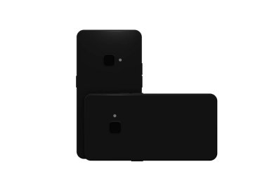 Akıllı telefonlar, cep telefonları, arka. Model Yukarı. 3d Hazırlama