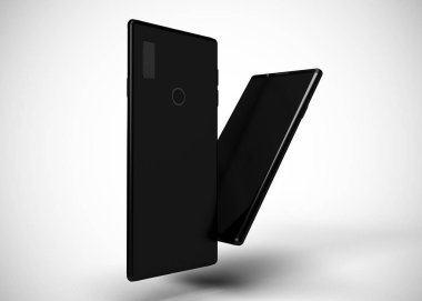 Akıllı telefonlar, cep telefonları, arka. Model Yukarı. 3d Hazırlama