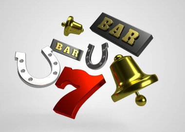 Slot Makinesi Çevrimiçi Kumarhane Oyunu, 3d Render imzası
