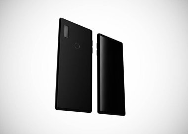 Akıllı telefonlar, cep telefonları, arka. Model Yukarı. 3d Hazırlama