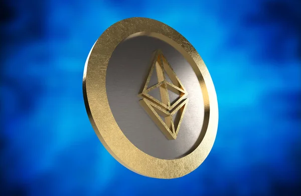 Ethereum Érme Renderelés Rejtjelező Pénznem — Stock Fotó