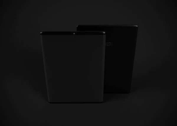 Tabletas Negro Render Computadoras —  Fotos de Stock