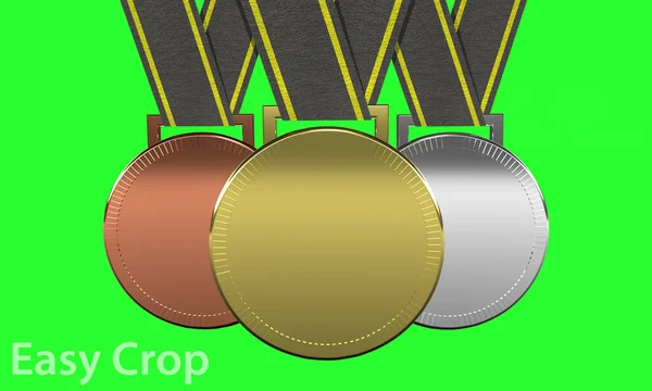 Altın Gümüş ve Bronz Olimpiyat Madalyaları 3d