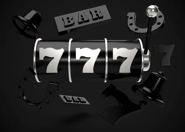 Slot Machine Render 777 Teken — Stockfoto