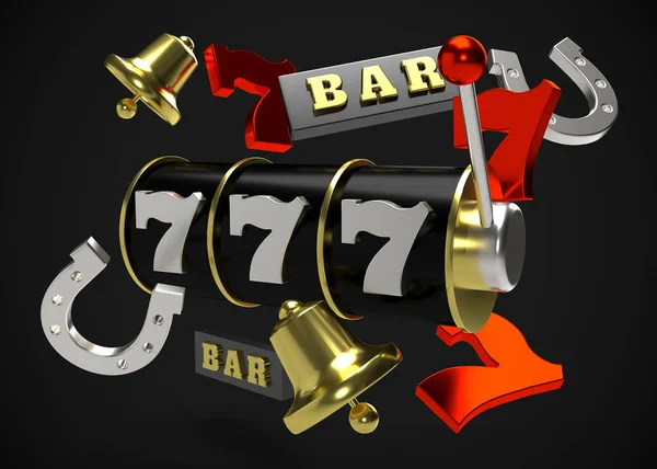 Slot Machine Render 777 Sign — Stock Photo, Image