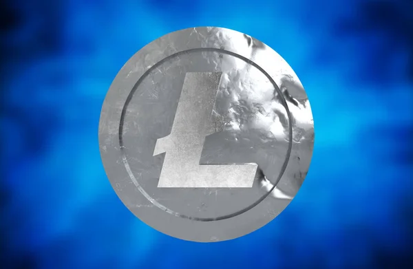 Lite Coin. 3D render. Crypto currency