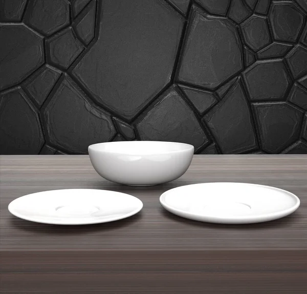 Puste Płyty Ceramiczne Stole — Zdjęcie stockowe
