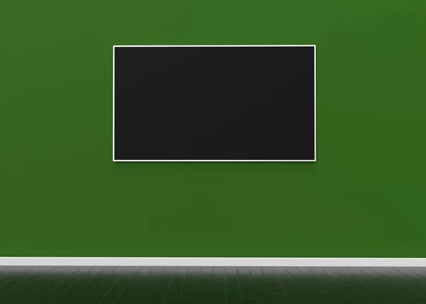 テレビが壁にかかっている 3Dレンダリング — ストック写真
