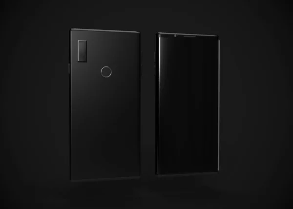 Akıllı telefonlar, cep telefonları, arka. Model Yukarı. 3d Hazırlama