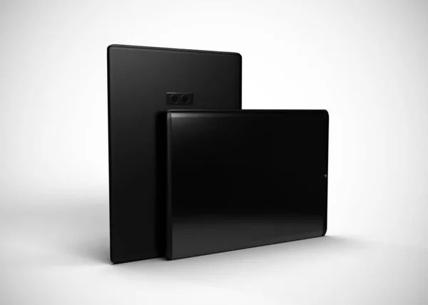 Tabletas Negro Render Computadoras — Foto de Stock