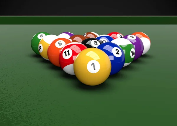 Billiard Table Billiard Balls Pool — Stock Photo, Image