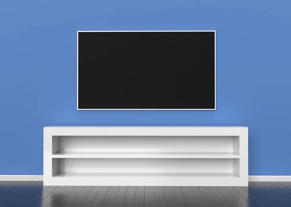 Led tv hanging on the wall. 3d render