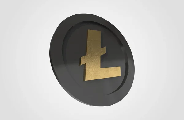 Lite Coin 3D渲染 加密货币 — 图库照片