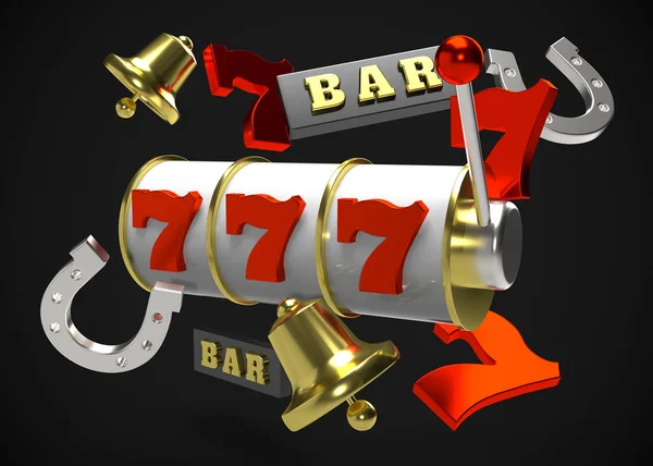 Slot Machine Render 777 Sign — Stock Photo, Image