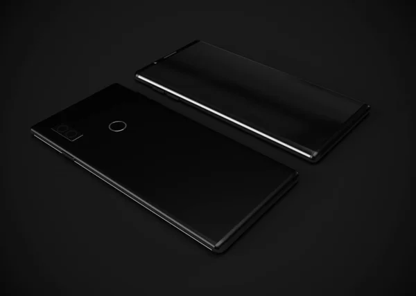Akıllı telefonlar, cep telefonları, arka. Model Yukarı. 3d Hazırlama