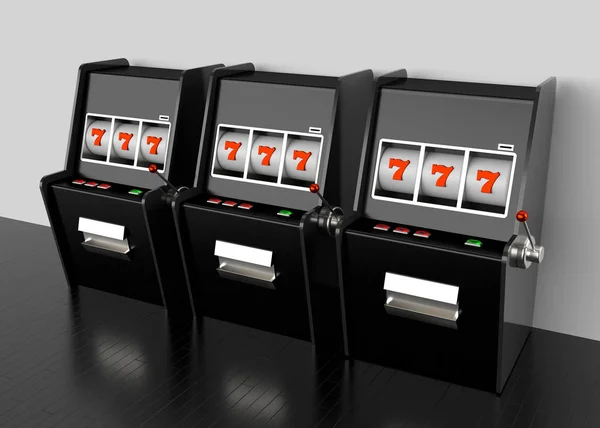Slot Makinesi Kumarhanesi Retro Biçim 777 Bir Kollu Gambit 3d Render
