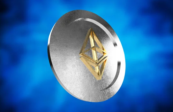 Ethereum Coin Render Crypto Currency — 스톡 사진