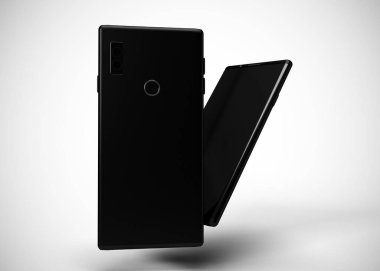Akıllı telefonlar, cep telefonları, arka. Model Yukarı. 3d Hazırlama