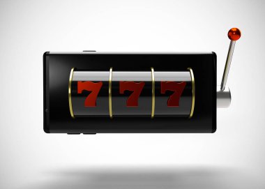 Slot Makinası 3d Render. 777 işareti 