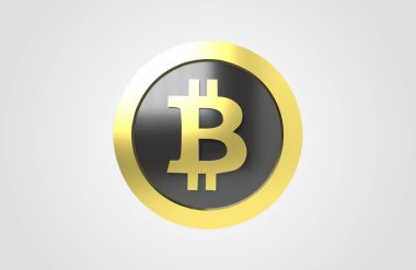 Şifreleme 3D Render. Bitcoin 